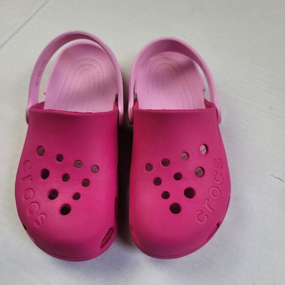Crocs Electro Slingback Clogs Pink Size J1 Kids Lightweight Sandals - Picture 6 of 9